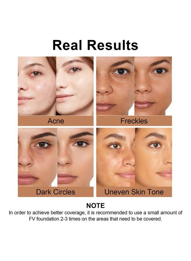 FV أساس سائل مقاوم للماء من FV، لمسة رطبة، يدوم طويلاً، خفيف الوزن، تغطية متوسطة لمكياج الوجه للبشرة العادية والجافة، خالي من القسوة، عاجي، 30 مل - Image 5